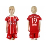 Bayern Munchen #19 Gotze Home Kid Soccer Club Jersey