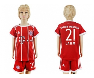 Bayern Munchen #21 Lahm Home Kid Soccer Club Jersey