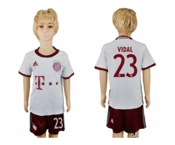 Bayern Munchen #23 Vidal SEC Away Kid Soccer Club Jersey