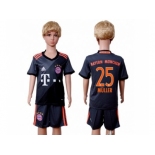 Bayern Munchen #25 Muller Away Kid Soccer Club Jersey