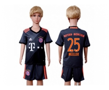 Bayern Munchen #25 Muller Away Kid Soccer Club Jersey