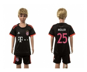 Bayern Munchen #25 Muller SEC Away Kid Soccer Club Jersey