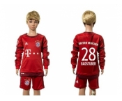 Bayern Munchen #28 Badstuber Home Long Sleeves Kid Soccer Club Jersey