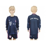 Bayern Munchen Blank Dark Blue Long Sleeves Kid Soccer Club Jersey