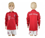 Bayern Munchen Blank Home Long Sleeves Kid Soccer Club Jersey