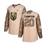 Adidas Vegas Golden Knights #20 Paul Thompson Authentic Camo Veterans Day Practice NHL Jersey