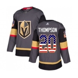 Adidas Vegas Golden Knights #20 Paul Thompson Authentic Gray USA Flag Fashion NHL Jersey