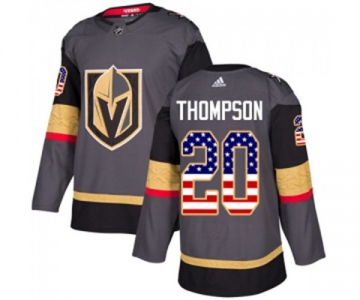 Adidas Vegas Golden Knights #20 Paul Thompson Authentic Gray USA Flag Fashion NHL Jersey