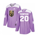 Adidas Vegas Golden Knights #20 Paul Thompson Authentic Purple Fights Cancer Practice NHL Jersey