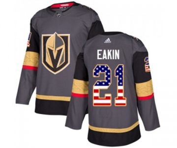 Adidas Vegas Golden Knights #21 Cody Eakin Authentic Gray USA Flag Fashion NHL Jersey