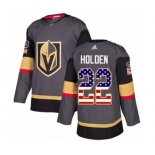 Adidas Vegas Golden Knights #22 Nick Holden Authentic Gray USA Flag Fashion NHL Jersey