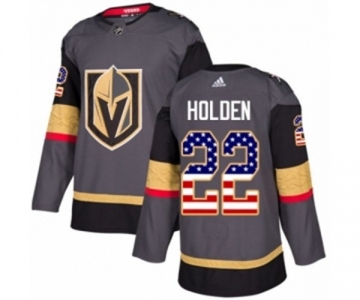 Adidas Vegas Golden Knights #22 Nick Holden Authentic Gray USA Flag Fashion NHL Jersey