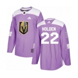 Adidas Vegas Golden Knights #22 Nick Holden Authentic Purple Fights Cancer Practice NHL Jersey