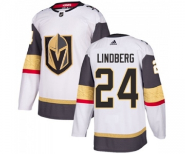 Adidas Vegas Golden Knights #24 Oscar Lindberg Authentic White Away NHL Jersey