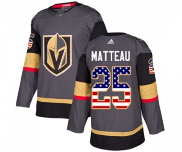 Adidas Vegas Golden Knights #25 Stefan Matteau Authentic Gray USA Flag Fashion NHL Jersey