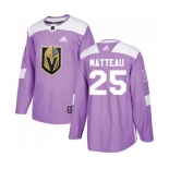 Adidas Vegas Golden Knights #25 Stefan Matteau Authentic Purple Fights Cancer Practice NHL Jersey