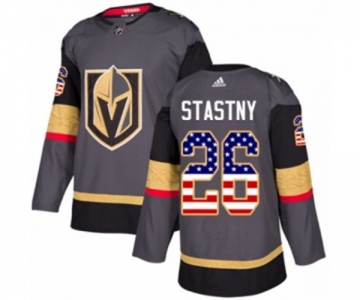 Adidas Vegas Golden Knights #26 Paul Stastny Authentic Gray USA Flag Fashion NHL Jersey