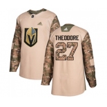 Adidas Vegas Golden Knights #27 Shea Theodore Authentic Camo Veterans Day Practice NHL Jersey