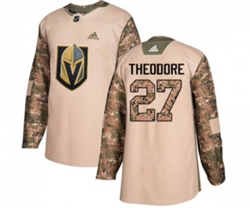 Adidas Vegas Golden Knights #27 Shea Theodore Authentic Camo Veterans Day Practice NHL Jersey