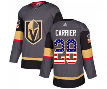 Adidas Vegas Golden Knights #28 William Carrier Authentic Gray USA Flag Fashion NHL Jersey