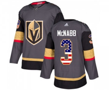 Adidas Vegas Golden Knights #3 Brayden McNabb Authentic Gray USA Flag Fashion NHL Jersey