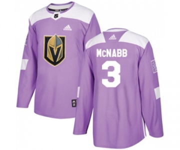 Adidas Vegas Golden Knights #3 Brayden McNabb Authentic Purple Fights Cancer Practice NHL Jersey