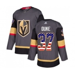 Adidas Vegas Golden Knights #37 Reid Duke Authentic Gray USA Flag Fashion NHL Jersey