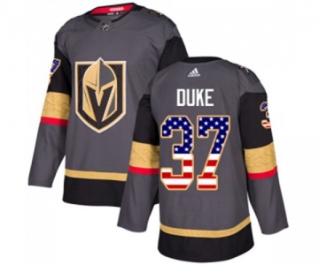 Adidas Vegas Golden Knights #37 Reid Duke Authentic Gray USA Flag Fashion NHL Jersey