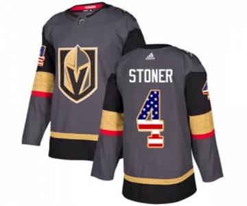 Adidas Vegas Golden Knights #4 Clayton Stoner Authentic Gray USA Flag Fashion NHL Jersey