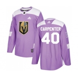 Adidas Vegas Golden Knights #40 Ryan Carpenter Authentic Purple Fights Cancer Practice NHL Jersey