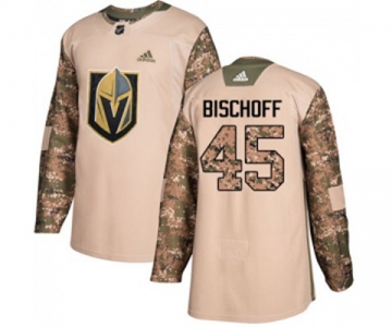 Adidas Vegas Golden Knights #45 Jake Bischoff Authentic Camo Veterans Day Practice NHL Jersey