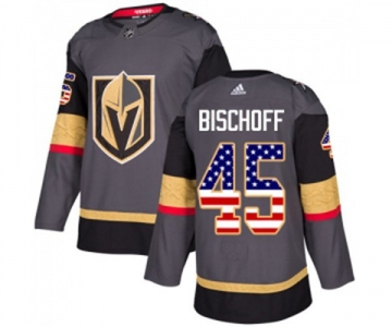 Adidas Vegas Golden Knights #45 Jake Bischoff Authentic Gray USA Flag Fashion NHL Jersey