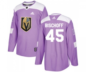 Adidas Vegas Golden Knights #45 Jake Bischoff Authentic Purple Fights Cancer Practice NHL Jersey