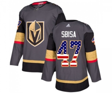 Adidas Vegas Golden Knights #47 Luca Sbisa Authentic Gray USA Flag Fashion NHL Jersey