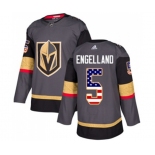 Adidas Vegas Golden Knights #5 Deryk Engelland Authentic Gray USA Flag Fashion NHL Jersey