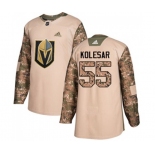 Adidas Vegas Golden Knights #55 Keegan Kolesar Authentic Camo Veterans Day Practice NHL Jersey