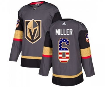 Adidas Vegas Golden Knights #6 Colin Miller Authentic Gray USA Flag Fashion NHL Jersey