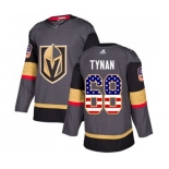 Adidas Vegas Golden Knights #68 T.J. Tynan Authentic Gray USA Flag Fashion NHL Jersey