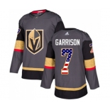 Adidas Vegas Golden Knights #7 Jason Garrison Authentic Gray USA Flag Fashion NHL Jersey