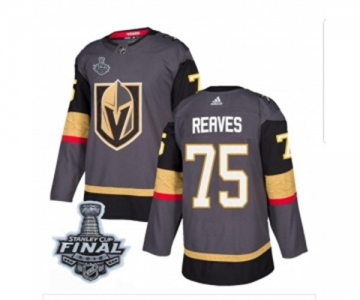 Adidas Vegas Golden Knights #75 Ryan Reaves Authentic Gray Home 2018 Stanley Cup Final NHL Jersey