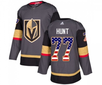 Adidas Vegas Golden Knights #77 Brad Hunt Authentic Gray USA Flag Fashion NHL Jersey