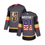 Adidas Vegas Golden Knights #81 Jonathan Marchessault Authentic Gray USA Flag Fashion NHL Jersey