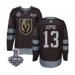 Men Adidas Vegas Golden Knights #13 Brendan Leipsic Authentic Black 1917-2017 100th Anniversary 2018 Stanley Cup Final NHL Jersey