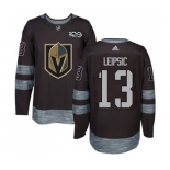 Men Adidas Vegas Golden Knights #13 Brendan Leipsic Authentic Black 1917-2017 100th Anniversary NHL Jersey