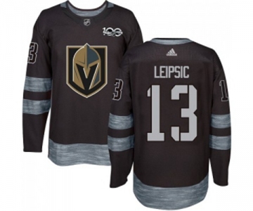 Men Adidas Vegas Golden Knights #13 Brendan Leipsic Authentic Black 1917-2017 100th Anniversary NHL Jersey