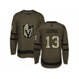 Men Adidas Vegas Golden Knights #13 Brendan Leipsic Authentic Green Salute to Service NHL Jersey