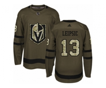 Men Adidas Vegas Golden Knights #13 Brendan Leipsic Authentic Green Salute to Service NHL Jersey