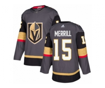 Men Adidas Vegas Golden Knights #15 Jon Merrill Authentic Gray Home NHL Jersey