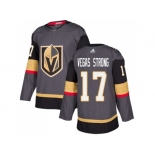 Men Adidas Vegas Golden Knights #17 Vegas Strong Grey Home Authentic Stitched NHL Jersey