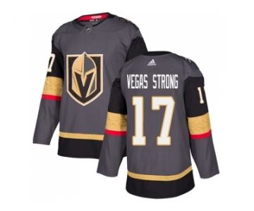 Men Adidas Vegas Golden Knights #17 Vegas Strong Grey Home Authentic Stitched NHL Jersey